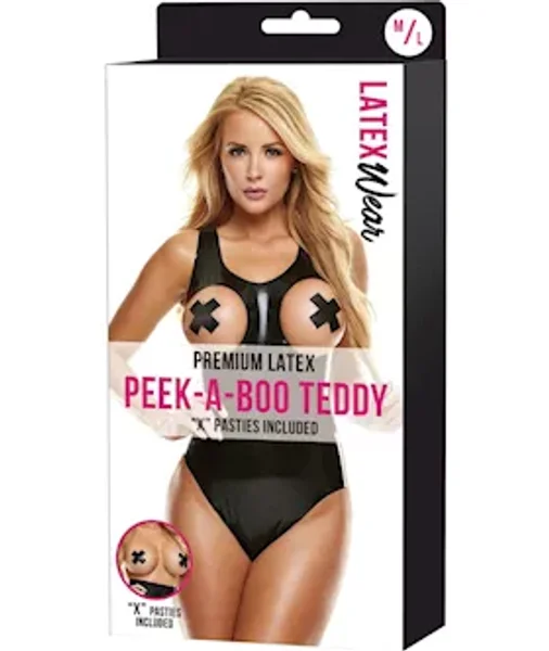 Premium Latex Teddy With Open Breasts - S/m - Black - S/m — image 3 of 4