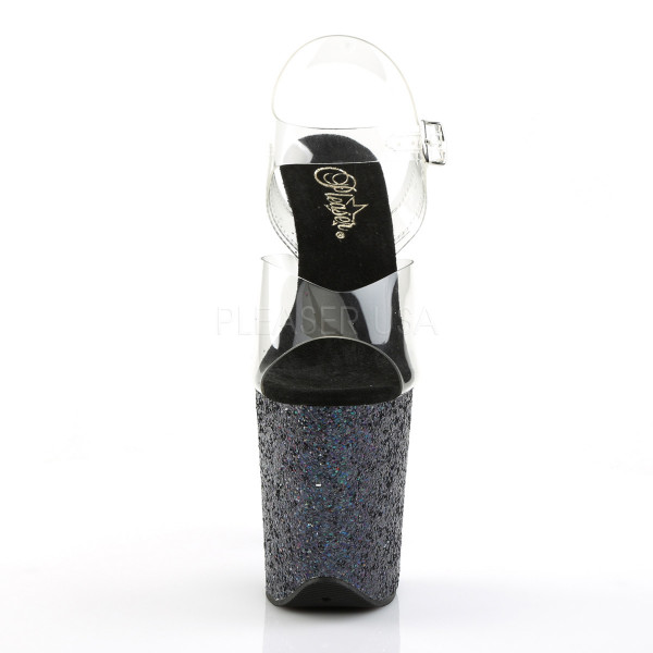 8 inches Heel, 4 inches PF Ankle Strap Sandal W/Holographic Glitter Cov — image 10 of 12