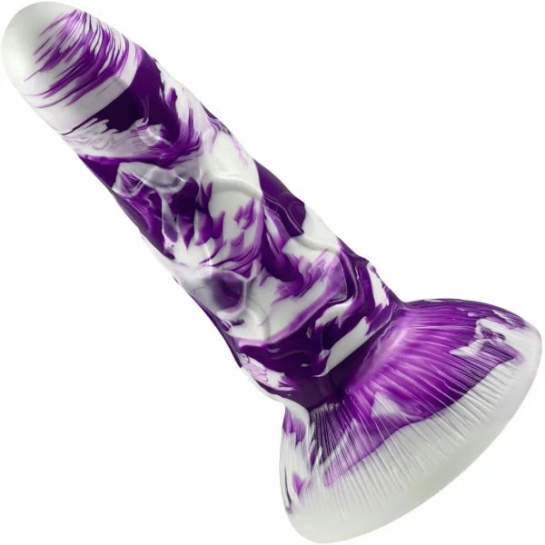 Stardust Alien 7.5" Silicone Suction Cup Dildo - Purple & White