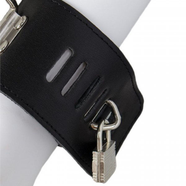 Bondara Luxe Real Leather Neck to Wrist Bar Restraint