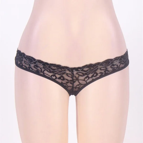 Crotchless Lace Cage Back Panty - Three Sizes Available