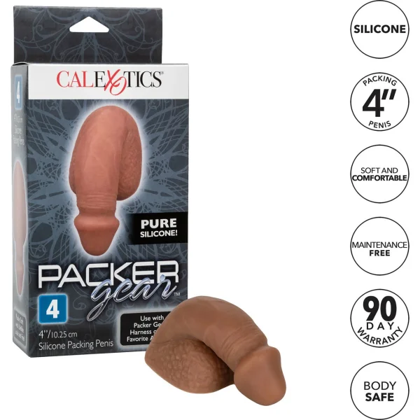 Packer Gear Silicone Packing Penis 4" / 10.25 cm By CalExotics - Chocolate