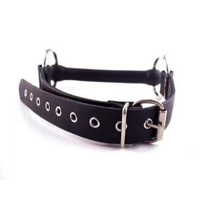 Rouge Leather O Ring Rod Gag Black