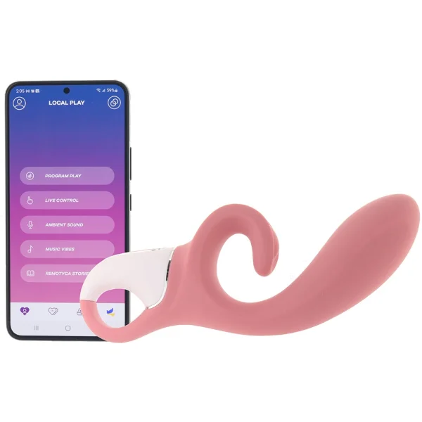 Satisfyer Hug Me Silicone Rechargeable Flexible App Enabled Dual Stimulation Vibrator - Pink