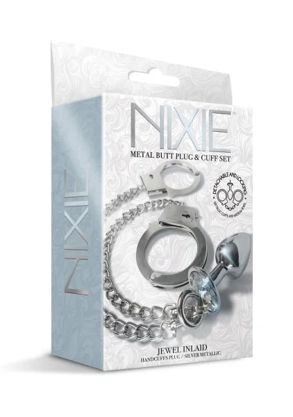 Nixie Metal Butt Plug and Handcuff Set