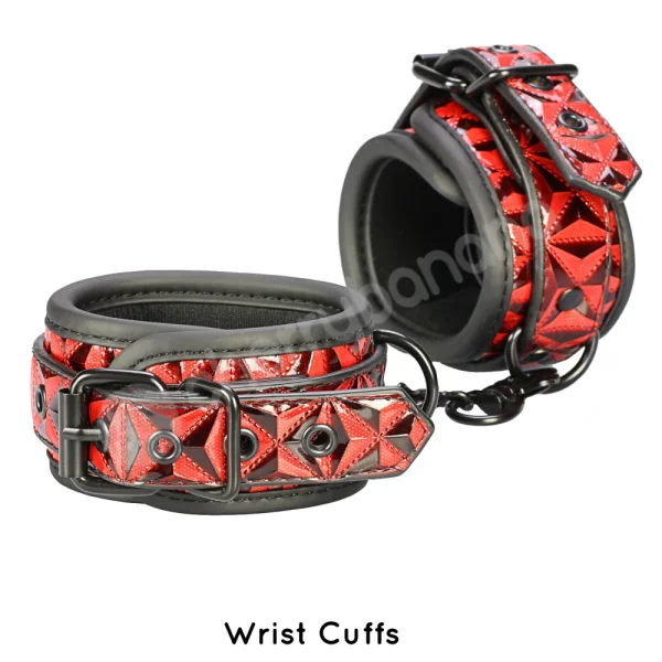 Cherry Banana Thrill Red Faux Leather 7 Piece Bondage Kit