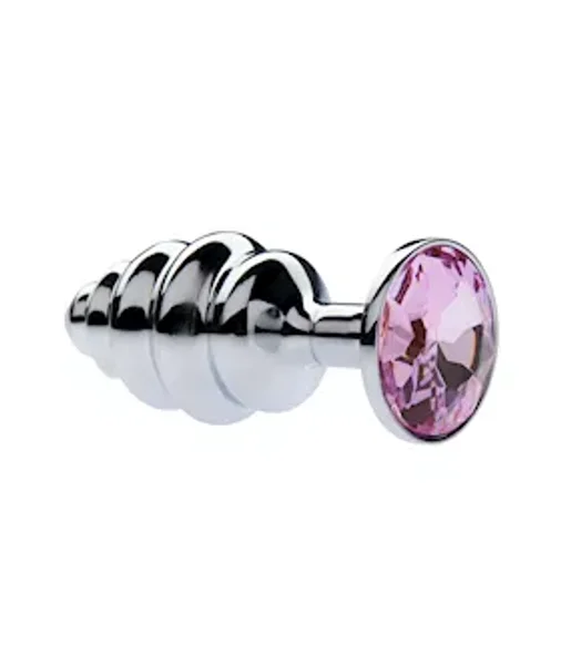 Kink Range Alloy Gemmed Butt Plug - 2.9 Inch - Pink - Small — image 2 of 2
