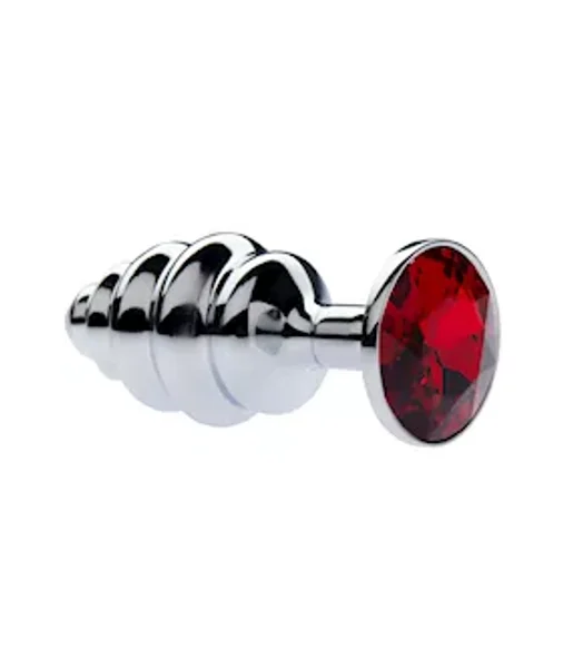 Kink Range Alloy Gemmed Butt Plug - 2.9 Inch - Red - Small — image 2 of 2