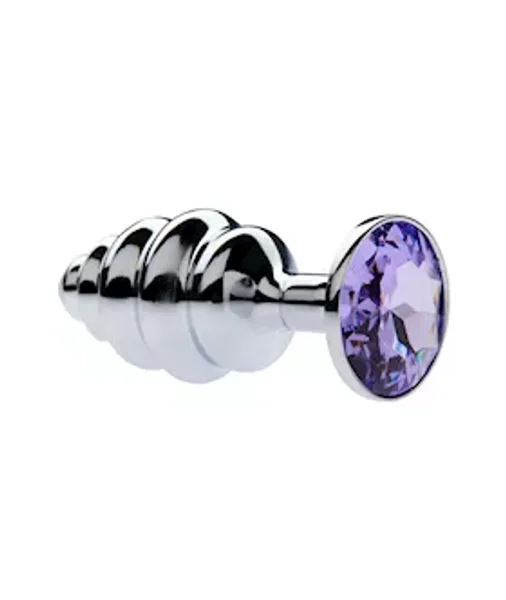 Kink Range Alloy Gemmed Butt Plug - 2.9 Inch - Purple - Small — image 3 of 3