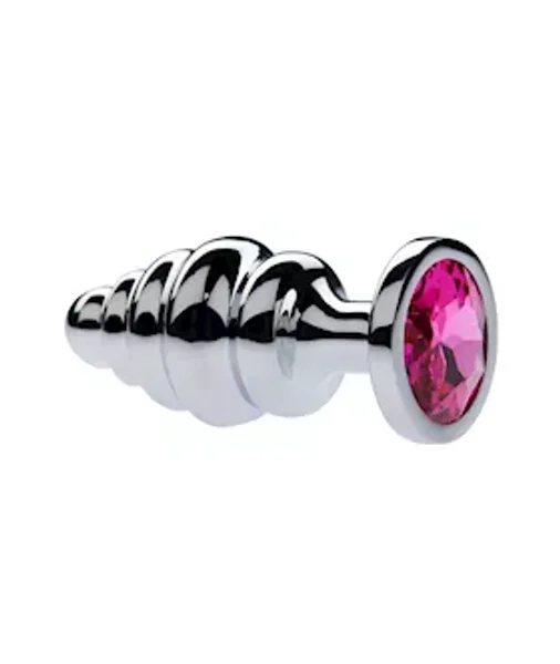 Kink Range Alloy Gemmed Butt Plug - 3.2 Inch - Pink - Medium — image 2 of 2