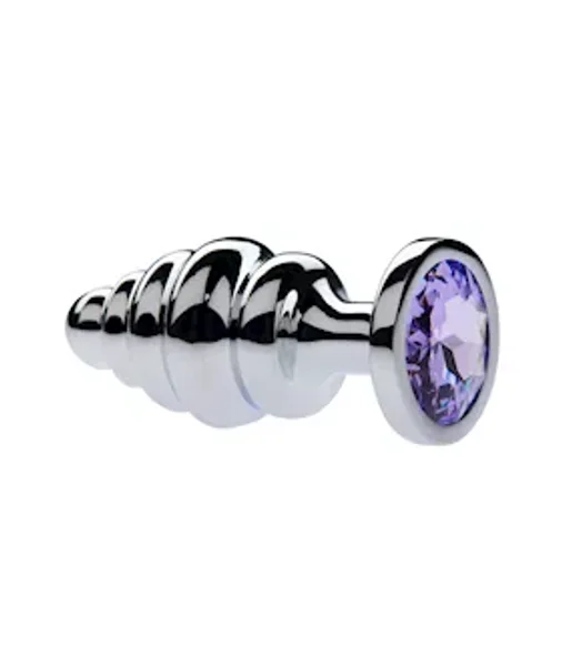 Kink Range Alloy Gemmed Butt Plug - 3.2 Inch - Purple - Medium — image 2 of 2