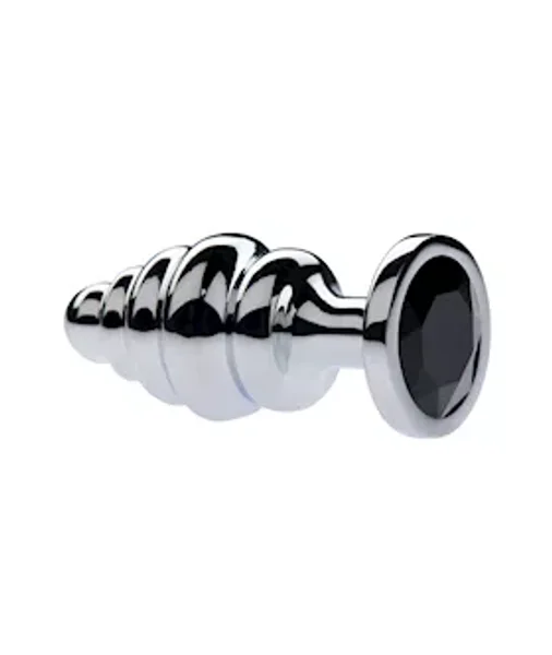 Kink Range Alloy Gemmed Butt Plug - 3.2 Inch - Black - Medium — image 2 of 2