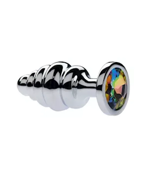 Kink Range Alloy Gemmed Butt Plug - 3.2 Inch - Rainbow - Medium — image 2 of 2