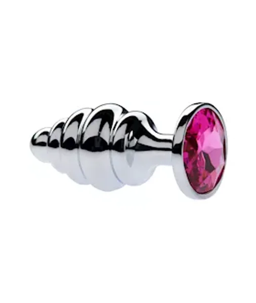 Kink Range Alloy Gemmed Butt Plug - 3.7 Inch - Pink - Large — image 2 of 2