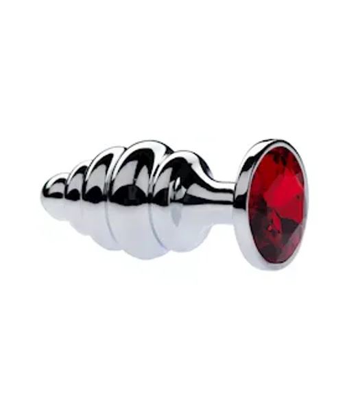 Kink Range Alloy Gemmed Butt Plug - 3.7 Inch - Red - Large — image 2 of 2