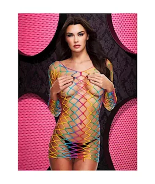 Rainbow Net Mini Dress - Rainbow - O/s — image 2 of 3