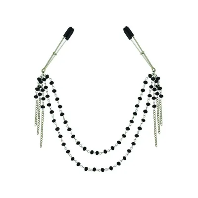 Sportsheets Midnight Jeweled Nipple Clips Black