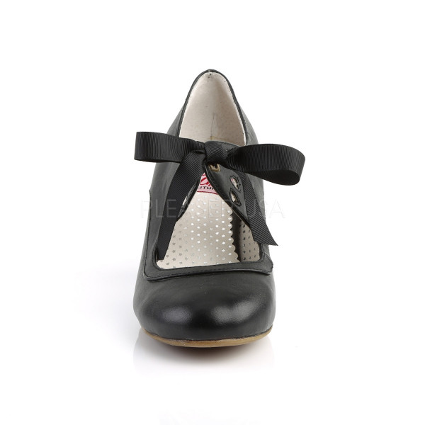 2 1/2 inches Cuben Heel Mary Jane Pump W/ Ribbon Tie