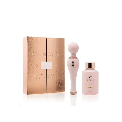 High On Love Objects Of Luxury 2 Piece Intimate Gift Set with Hemp Seed Oil Wand Massager