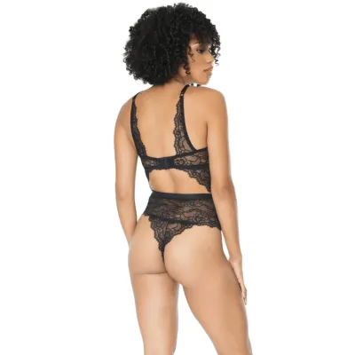 Satin Green Lace Teddy