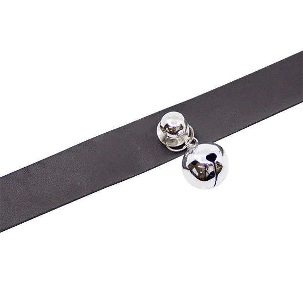 Love In Leather Faux-Leather Collar with Cat Bell