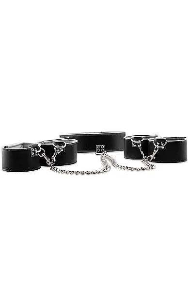 Reversible Collar Wrist & Ankle Cuffs - White