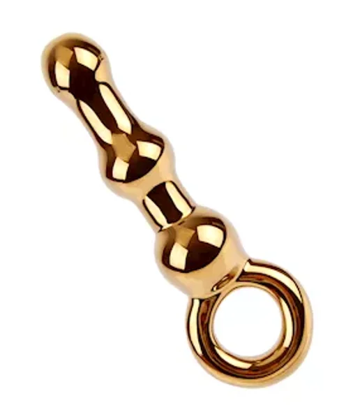 Lucent Aperto Gold Glass Butt Plug - Gold - 6.1 Inch — image 5 of 6