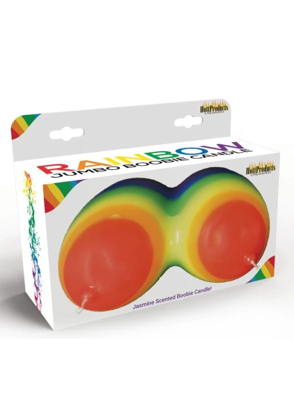 Jumbo Boobie Rainbow Candle