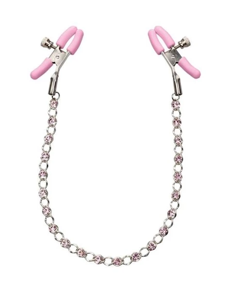 Nipple Play Crystal Chain Nipple Clamps - 12 Inch