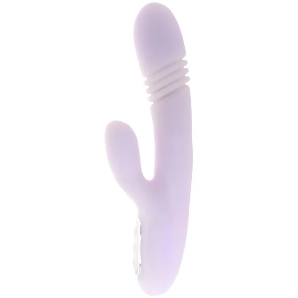 Playboy Pleasure Bumping Bunny Warming Rechargeable Silicone Thrusting Rabbit Vibrator - Lavender