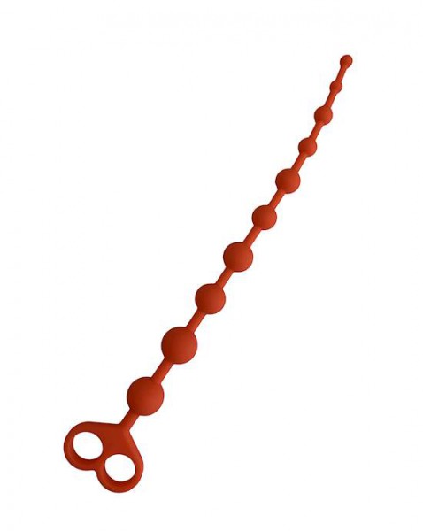 Silicone Beaded Anal Chain - Orange