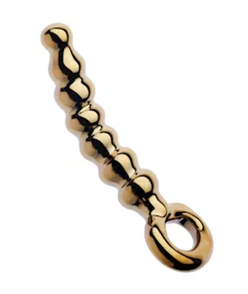 Lucent Magique Gold Glass Beaded Butt Plug - Gold - 6.4 Inch — image 5 of 7