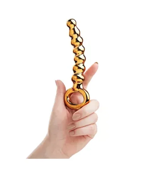 Lucent Magique Gold Glass Beaded Butt Plug - Gold - 6.4 Inch — image 7 of 7