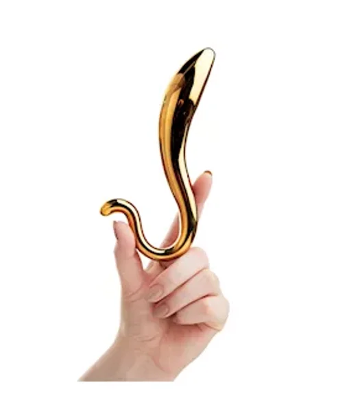 Lucent Aura Gold Glass Butt Plug - 7.2 Inch - Gold - 7.2 Inch — image 7 of 7