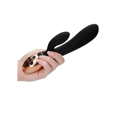Heating G spot Vibrator Exquisite Black 8 Inch