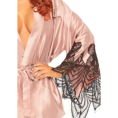 Satin Robe Set Rose Medium large