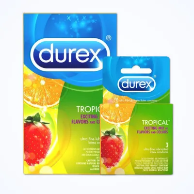 Durex Tropical Flavored Condoms Oral Pleasure