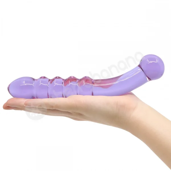 Crystal Pleasures Glass Purple Double Trouble Dildo
