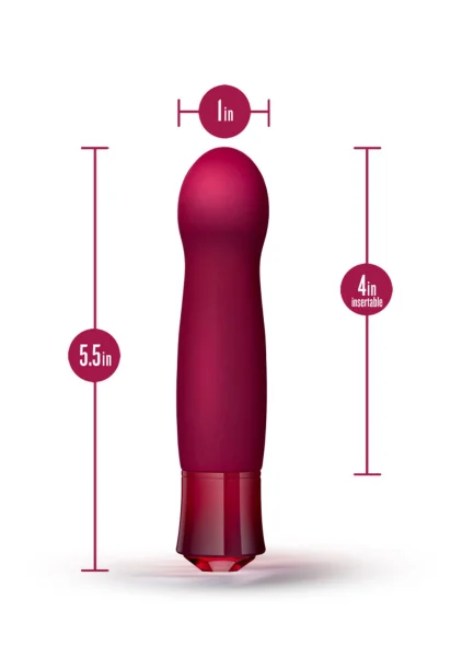 Oh My Gem Classy Rechargeable Silicone Warming G-Spot Vibrator By Blush - Garnet Red