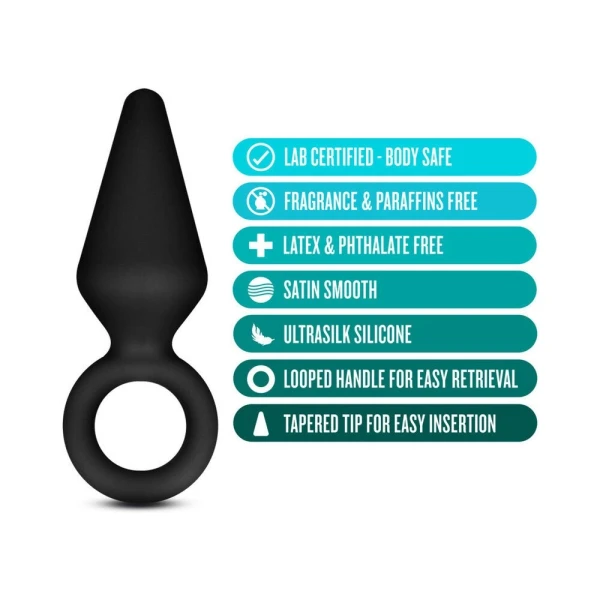 Blush Anal Adventures Platinum Silicone Loop Plug - Small Black