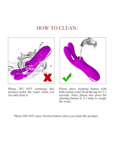 Ralap Suction Vibrator  - Fuchsia - 6.4 Inch