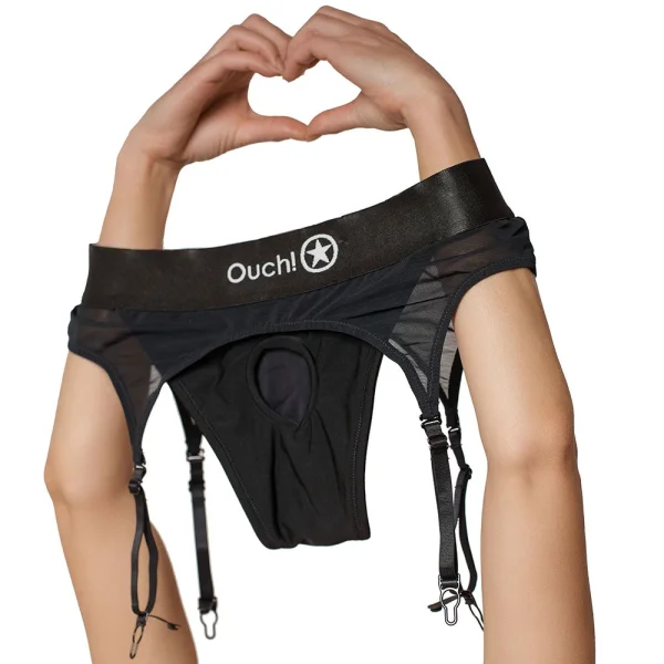 Ouch! Vibrating Strap-on Garter Thong