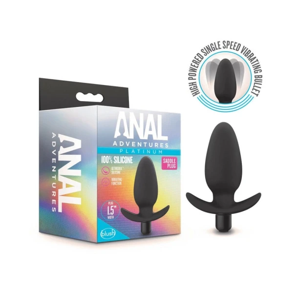 Blush Anal Adventures Platinum Silicone Saddle PlugĀ - Black