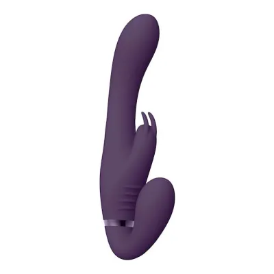 Suki Vibrating Strapless Strap On Rabbit Purple 8 6 Inch
