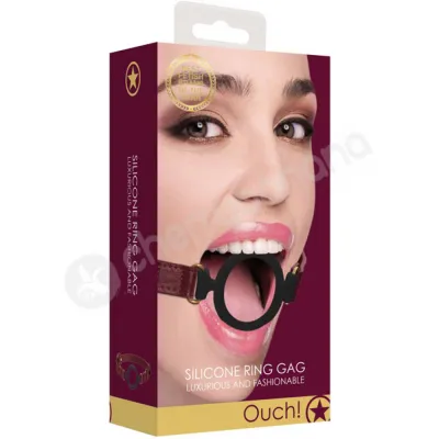 Ouch Halo Silicone Ring Gag With Red Adjustable Strap