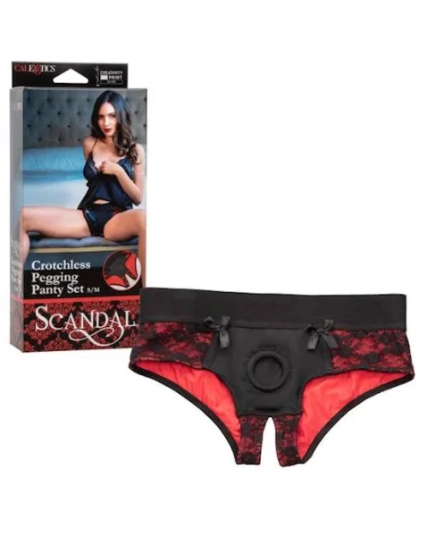 Scandal Crotchless Pegging Panty - L/xl