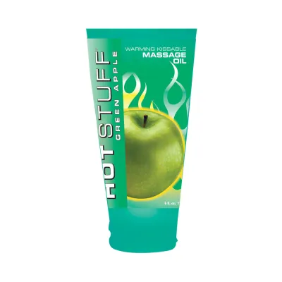 Hot Stuff Warming Massage Oil Green Apple 6 fluid ounces
