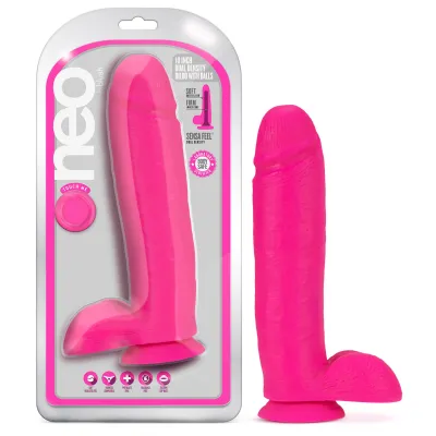 Neo 10 Inch Dual Density Dildo Neon Pink