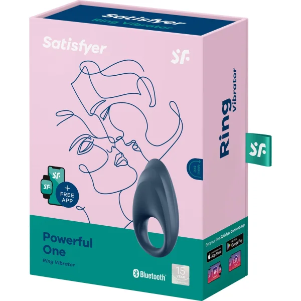 Satisfyer Powerful One Vibrating Cock Ring with Long-Distance App Control