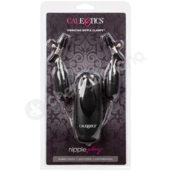 Nipple Play Black Mulit-Speed Vibrating Nipple Clamps